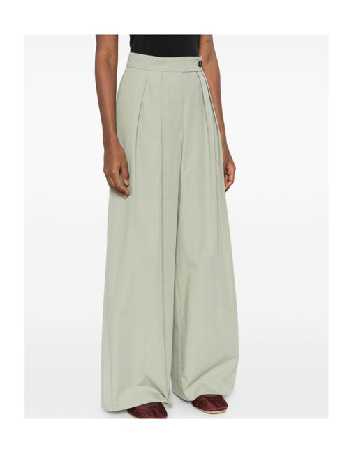 Dries Van Noten Green Pleated Casual Pants