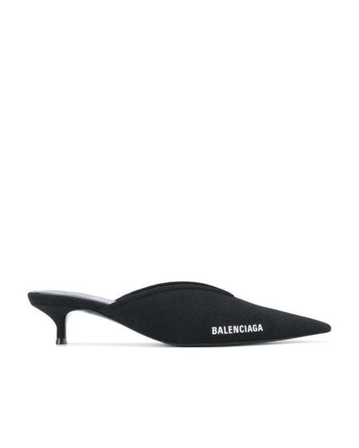 Balenciaga Black Pointed Muller Shoes
