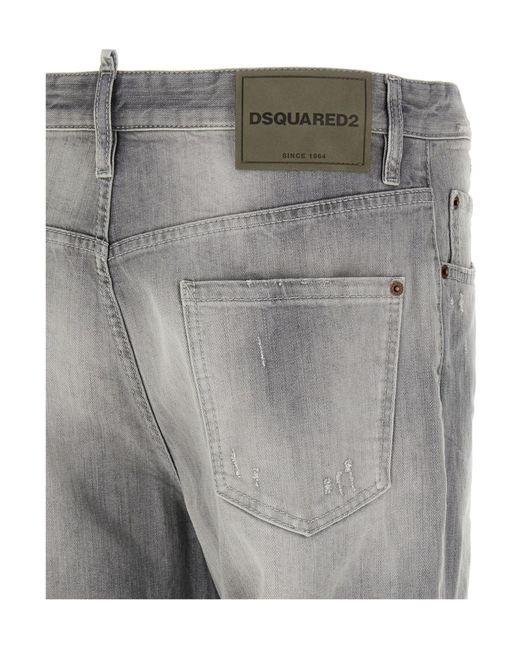 DSquared² Gray 642 Distressed Jeans for men