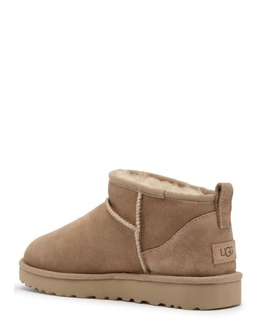 Ugg Brown Classic Ultra Mini Suede Ankle Boots
