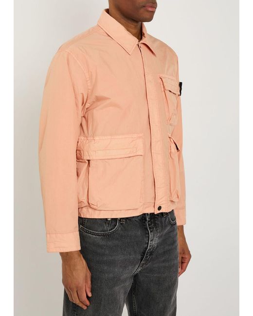 Stone Island Pink Crinkled Shell Jacket for men