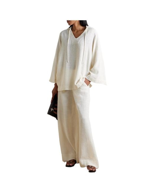 Lisa Marie Fernandez White Woven Longline Top