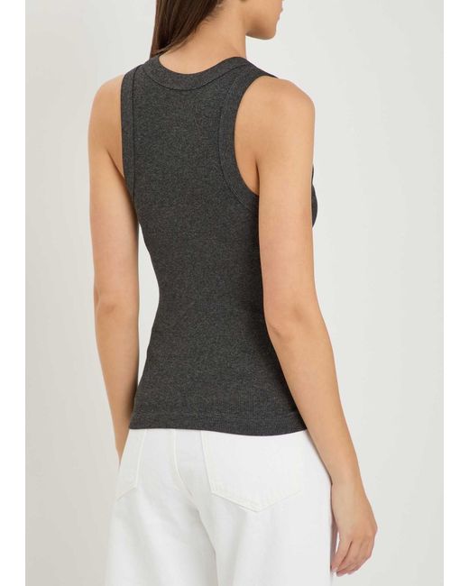 Agolde Green Stretch-Knit Tank Top