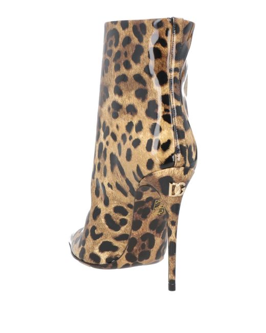 Dolce & Gabbana Brown Leopard Print Leather Ankle Boots
