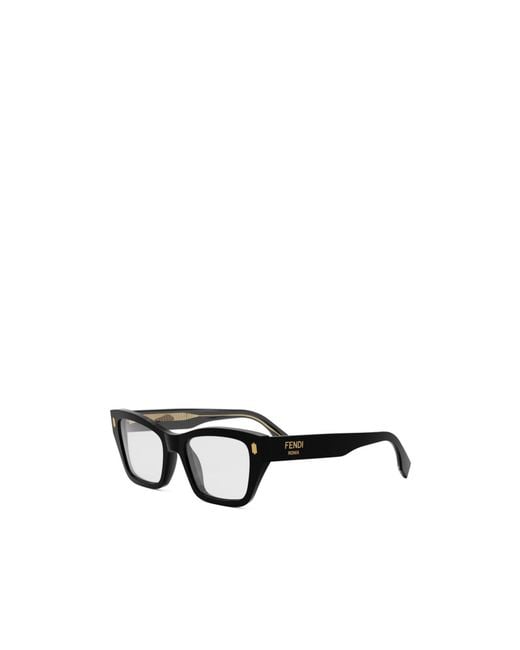 Fendi White Eyewear Roma Rectangle Frame Glasses