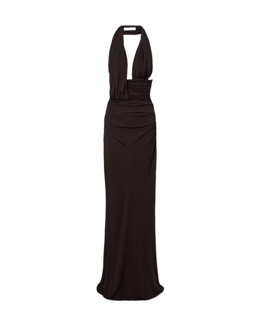 Christopher Esber Black Cutout Halterneck Jersey Maxi Dress