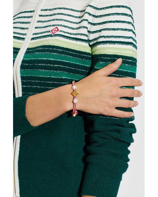 Casablanca Pink Logo Bracelet for men
