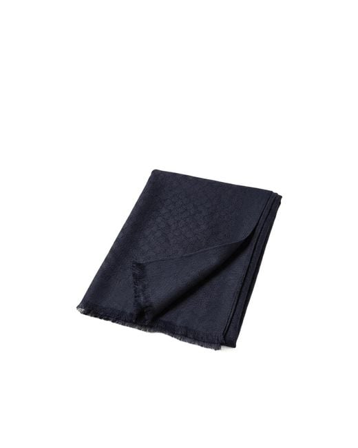 Gucci Blue Gg Wool Silk Jacquard Stole for men