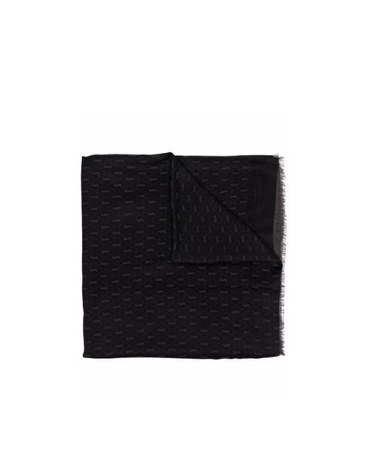 Saint Laurent Black Cassandre Monogram Large Scarf