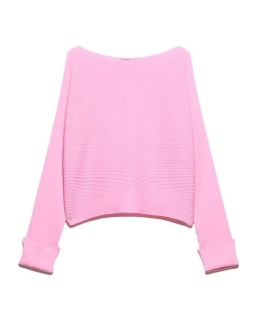 MAX&Co. Pink Horizontal Rib-Knit Sweater