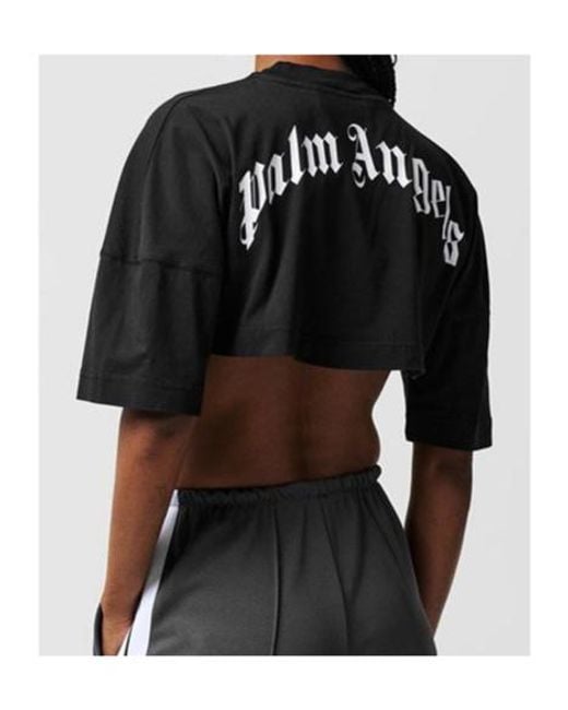 Palm Angels Black Logo Crop T-Shirt