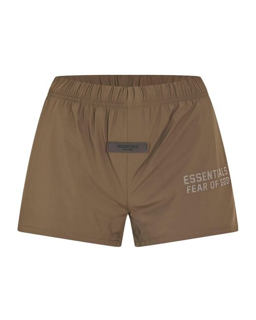 Fear Of God Brown Logo-Detail Shorts