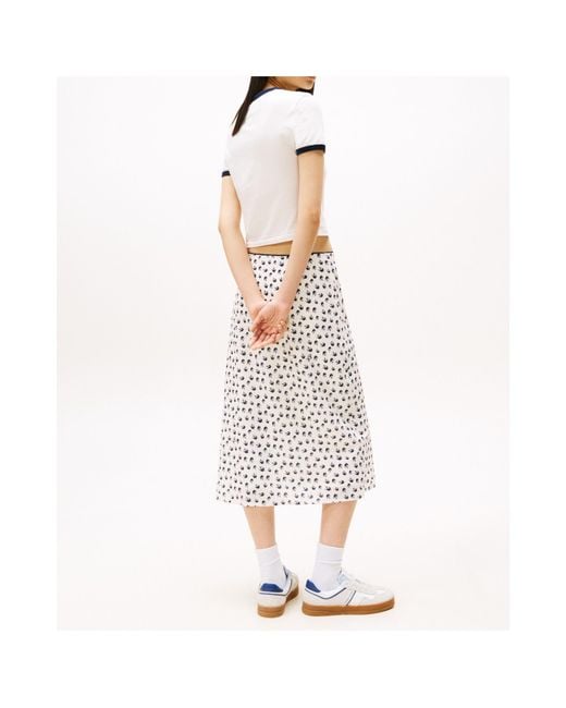 Tommy Hilfiger White Trim Midi Skirt