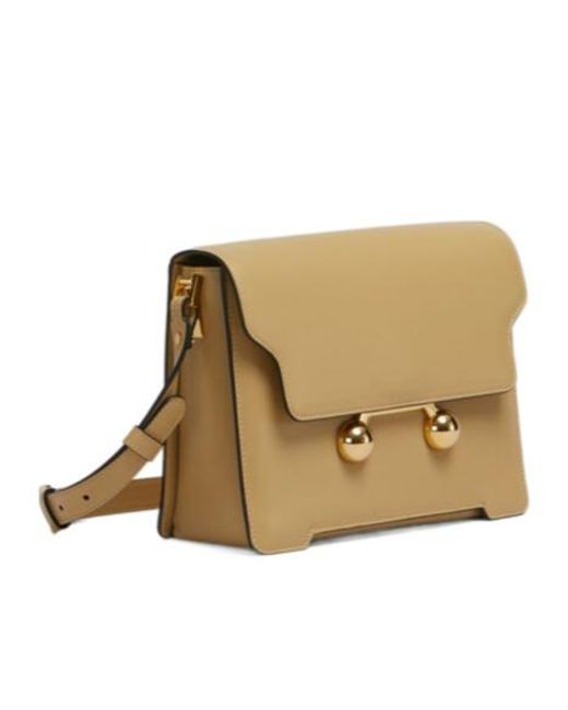 Marni Natural Trunkaroo Foldover Top Medium Shoulder Bag