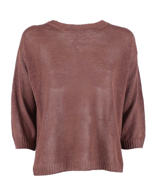 Weekend by Maxmara Brown Wkdcannone Crewneck Knitted Top