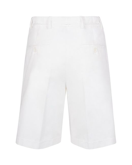 Aspesi White Crease Detail Shorts