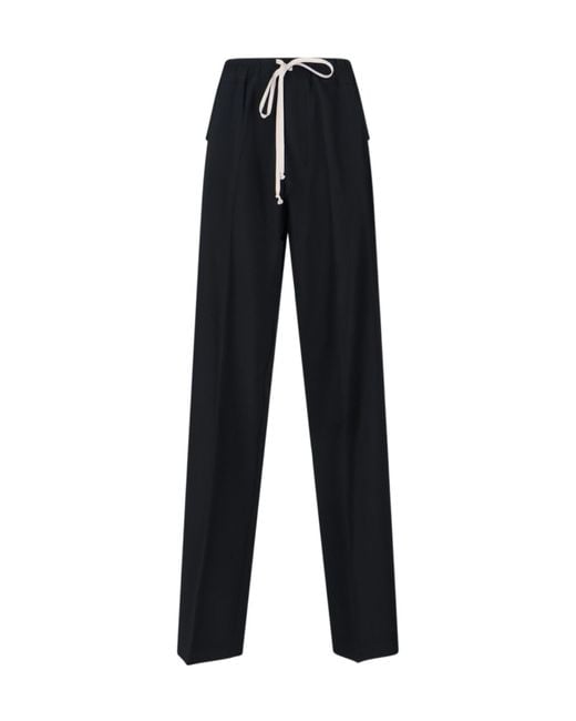 Rick Owens Black Drawstring Trousers