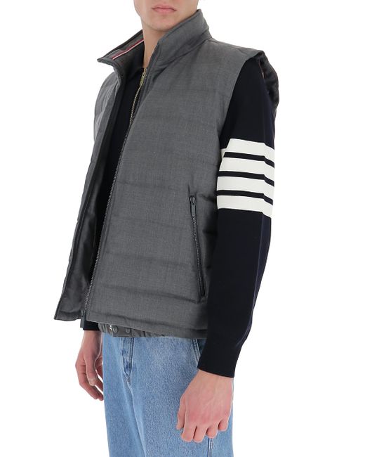 Thom Browne Gray Super 120S Down-Filled Ski Vest for men