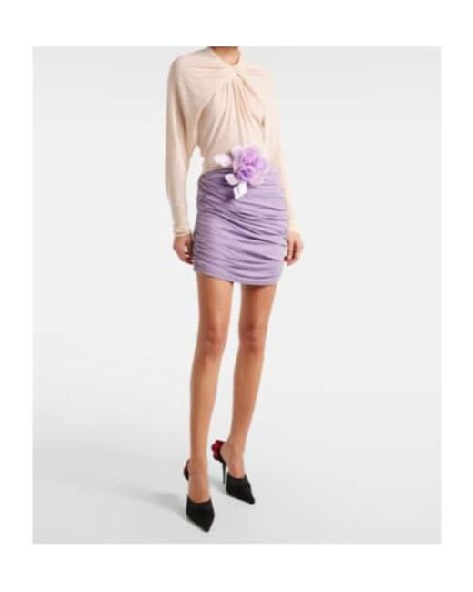Magda Butrym Purple Colorblock Ruched Open-Back Minidress