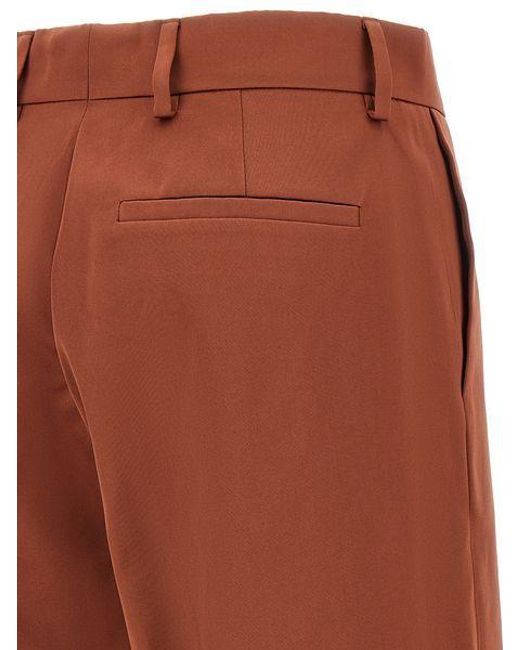 Dries Van Noten Brown Mid-Waisted Taffeta Trousers