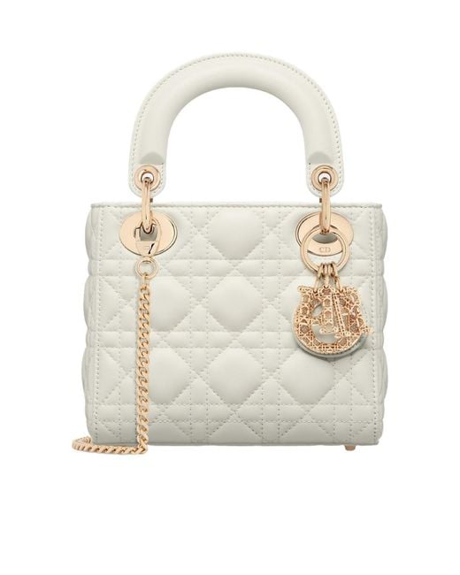 Dior White Mini Lady Bag