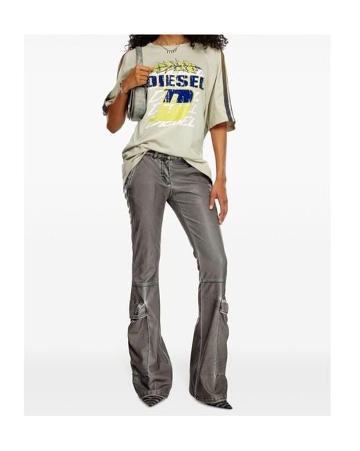 DIESEL Gray P-Ower-P1 Bootcut Trousers