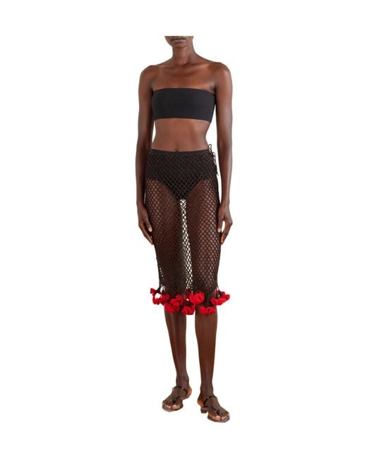 Alaïa Black Solid Color Bikini Tops