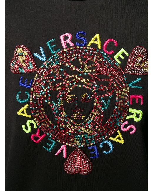 Versace Black Logo Round Neck Sweater