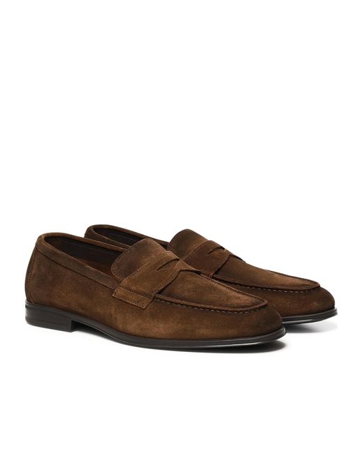 Doucal's Brown Nottingham Penny Slot Loafers for men