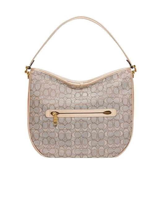 COACH Gray Logo Top-Handle Tote