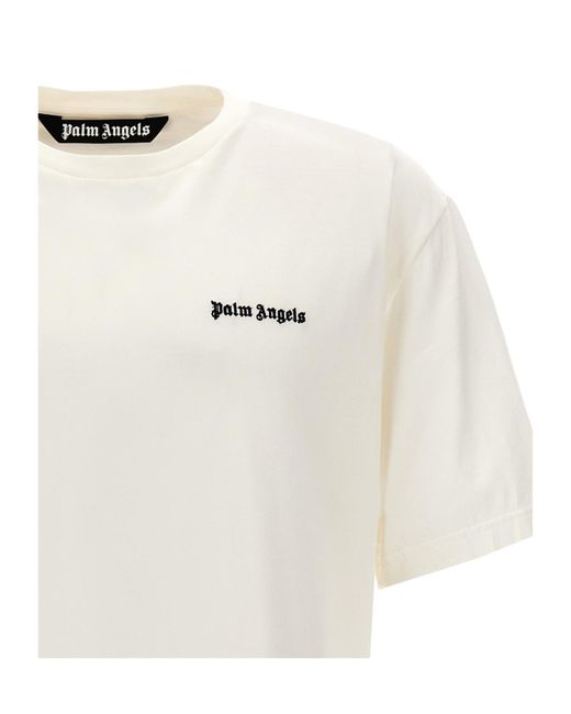 Palm Angels White 'Classic Logo' T-Shirt for men