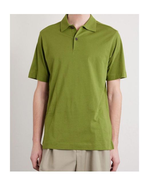 Dries Van Noten Green Short-Sleeved Polo Shirt for men