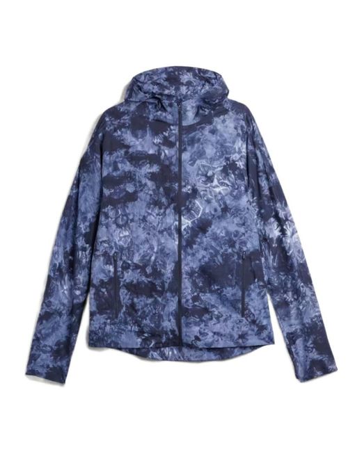 Y-3 Blue Hooded Running Jacket for men