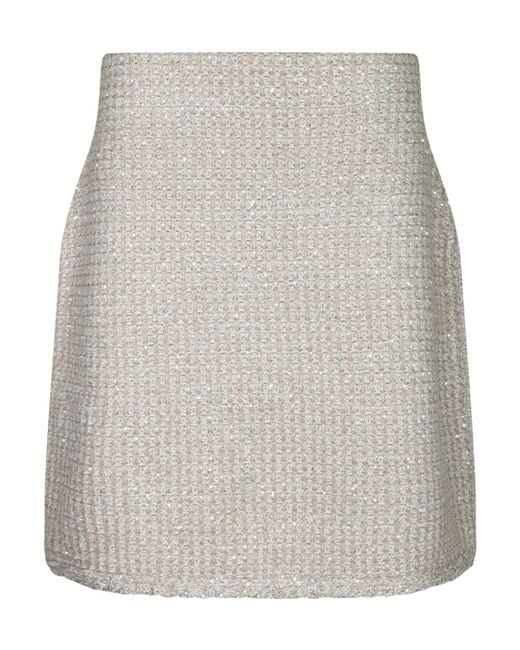 Fabiana Filippi Gray Sequin-Embellished Skirt