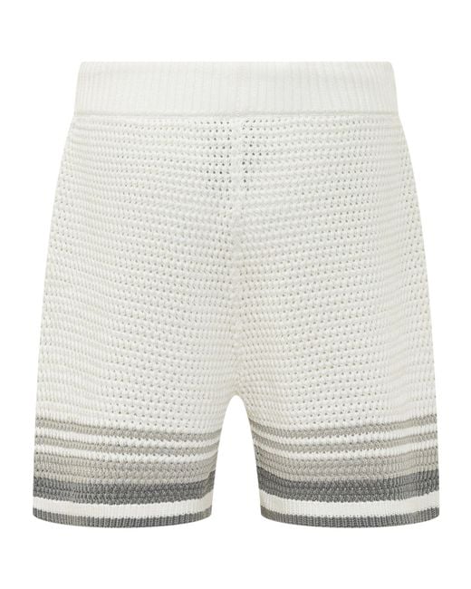 Casablanca Gray Stripe Detailed Drawstring Shorts for men