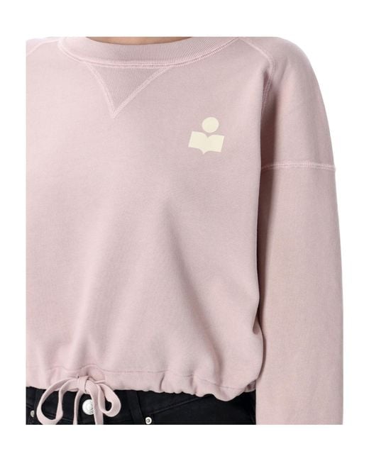 Isabel Marant Pink Isabel Marant Étoile Logo Printed Drawstring Sweatshirt