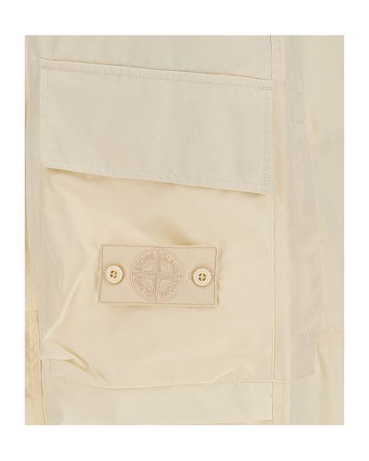 Stone Island Natural Logo-Patch Cargo Pants for men