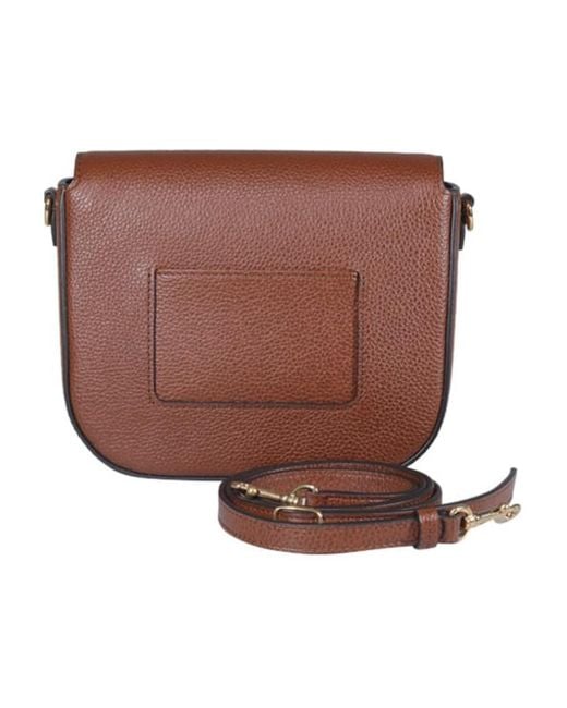 Mulberry Brown Logo Plaque Foldover Small Crossbody Bag