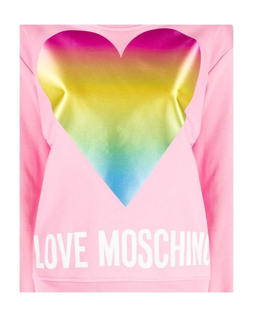 Moschino Pink Logo Printed Sweater