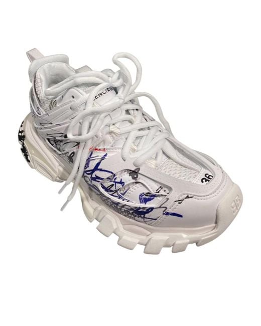 Balenciaga Gray Track Autographe Lace-Up Sneakers