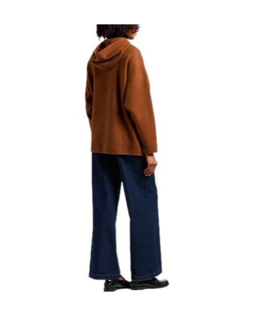 Max Mara Brown Solid-Color Hoodie