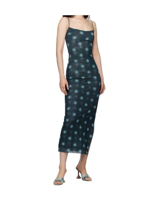 AMINA MUADDI Blue Lupita Square-Toed Heels Sandals