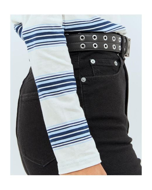 Ganni White Double Eyelet Belt