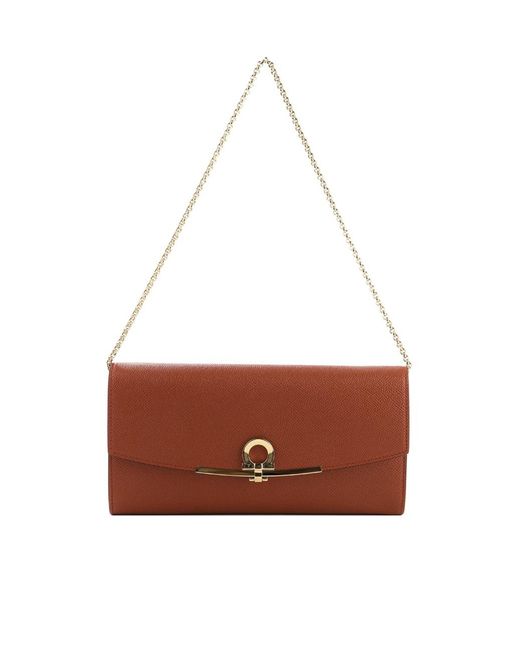 Ferragamo White Flip Shoulder Bag
