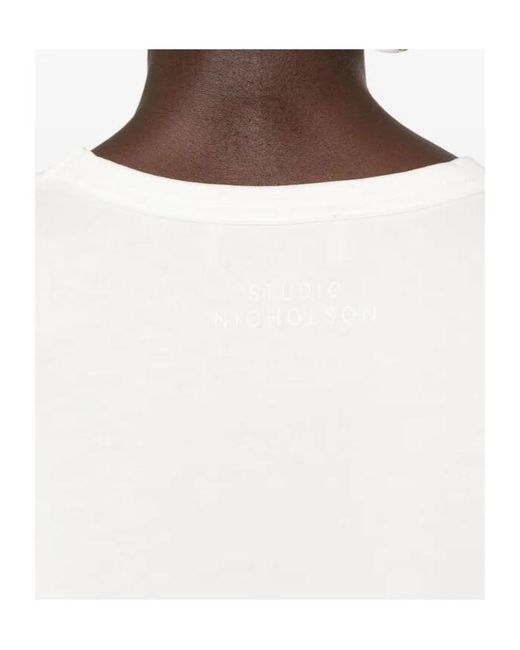 Studio Nicholson White Loop Oversized Long Sleeve Top