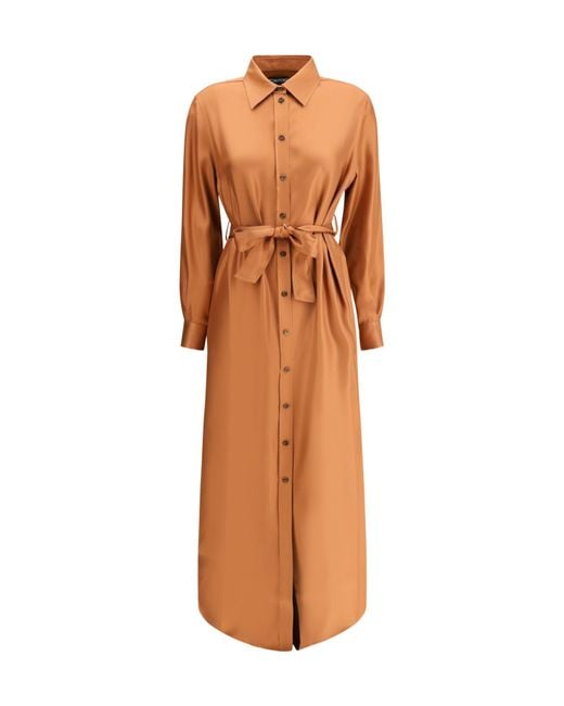 Tom Ford Orange Classic Collar Shirt Dress