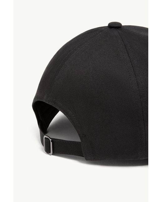 Moncler Black Silicone Logo Cotton Baseball Cap
