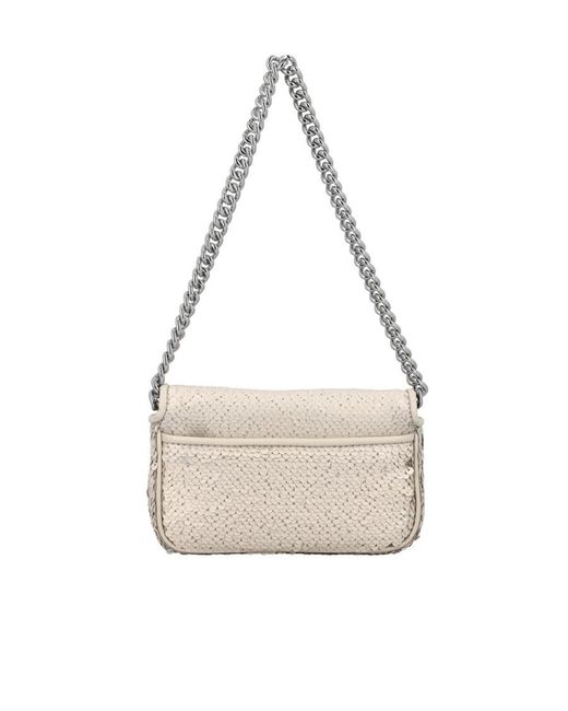 Marc Jacobs White Mini The Sequin J Marc Shoulder Bag