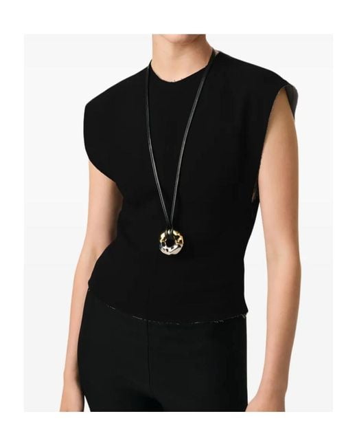 AMI Black Sleeveless Top