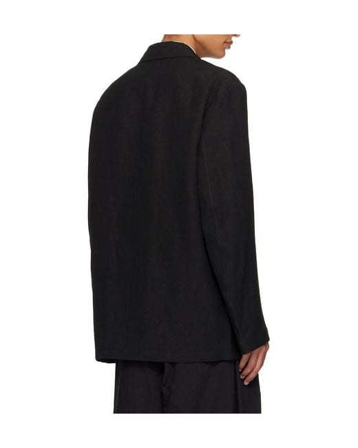 Studio Nicholson Black Long-Sleeved Suit Jacket for men